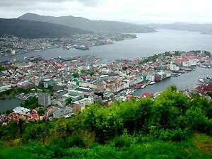 Aerial view of Bergen